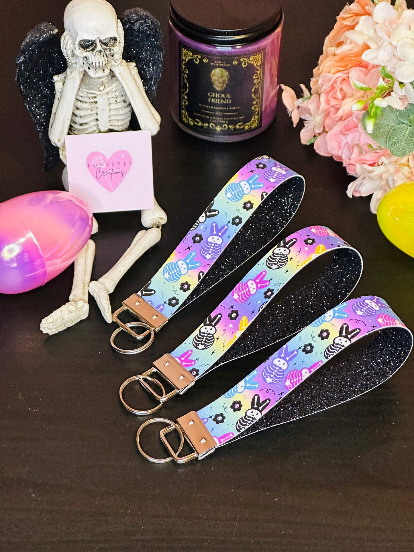 Rainbow Creeps | Faux Leather Keychain Wristlets