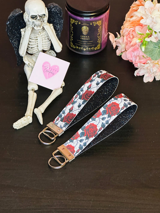 Thorns N' Roses | Faux Leather Keychain Wristlets